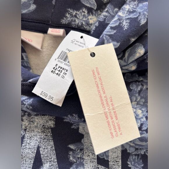 Gap × LoveShackFancy Toddler Floral Logo Hoodie Size 5 years - Picture 3 of 4